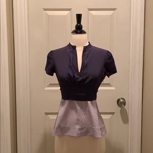 Anthropologie Blouse with Zip and Tie Detail